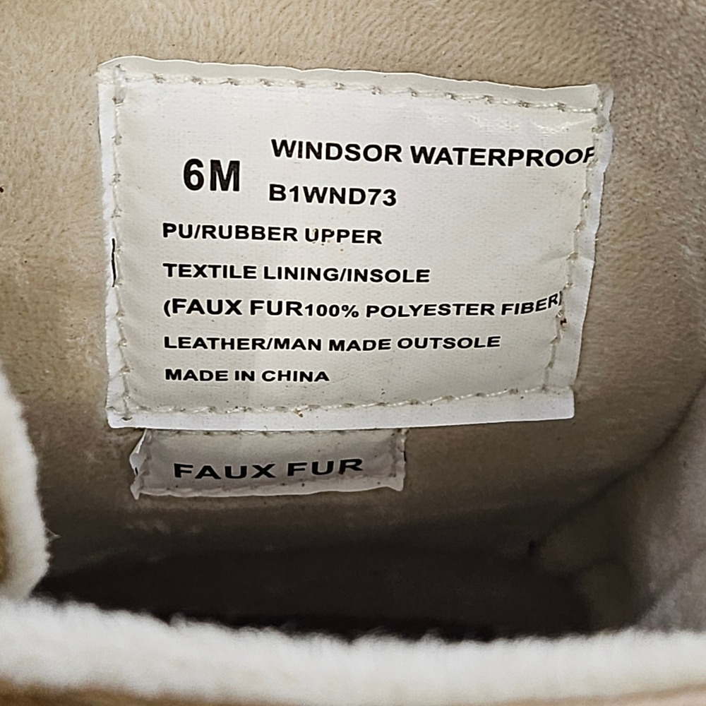 JBU by Jambu Windsor Waterproof Duck Boots Brown Navy Faux Fur Lined Womens‎ 6M - Picture 6 of 9